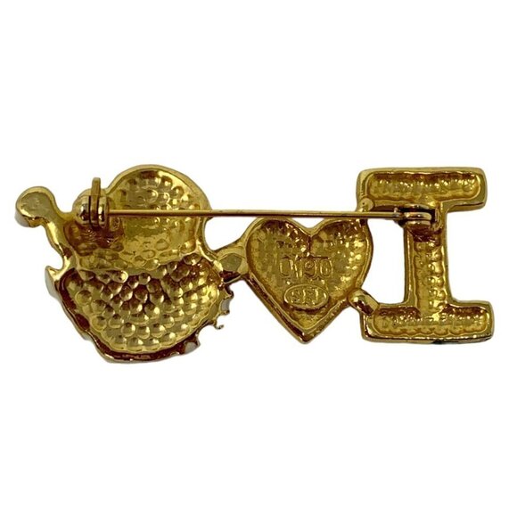 Santa Claus Brooch Vintage Brooch Red White Green Enamel Signed SFJ Number 0190 - Picture 6 of 12